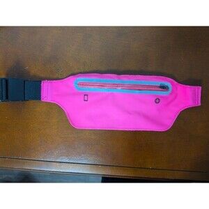 Fluorescent Pink Running Belt Waist Pack Adjustable Fitness Travel Pouch